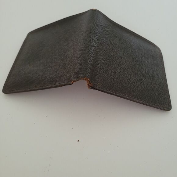 Vintage Louis Vuitton Men's LV Brown Bi-Fold Leather Wallet Monogram Card Bill - Picture 9 of 12